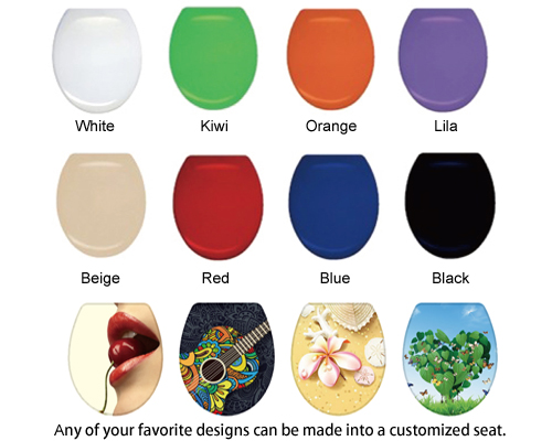 custmoized toilet seat color and pictures
