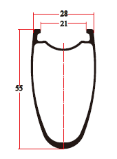 RV28-55C carbon rim drawing