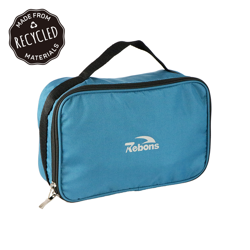 recycled RPET travel makeup bag from plastic bottles
