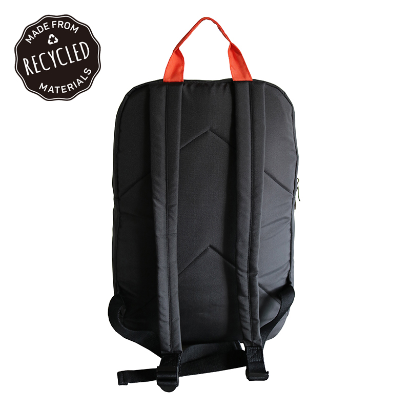 black recycled backpack