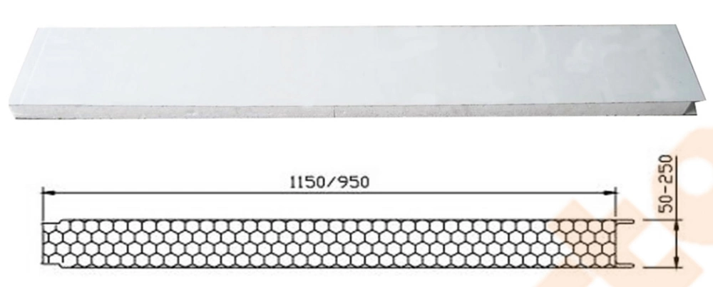 Fireproof Rockwool/EPS Insulated Steel Roof/Wall Sandwich Panels for Steel Buildings