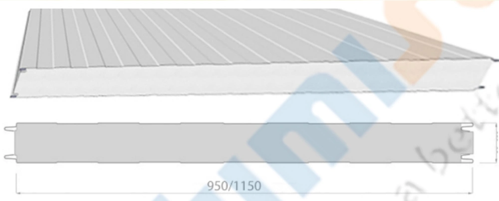 Fireproof Rockwool/EPS Insulated Steel Roof/Wall Sandwich Panels for Steel Buildings