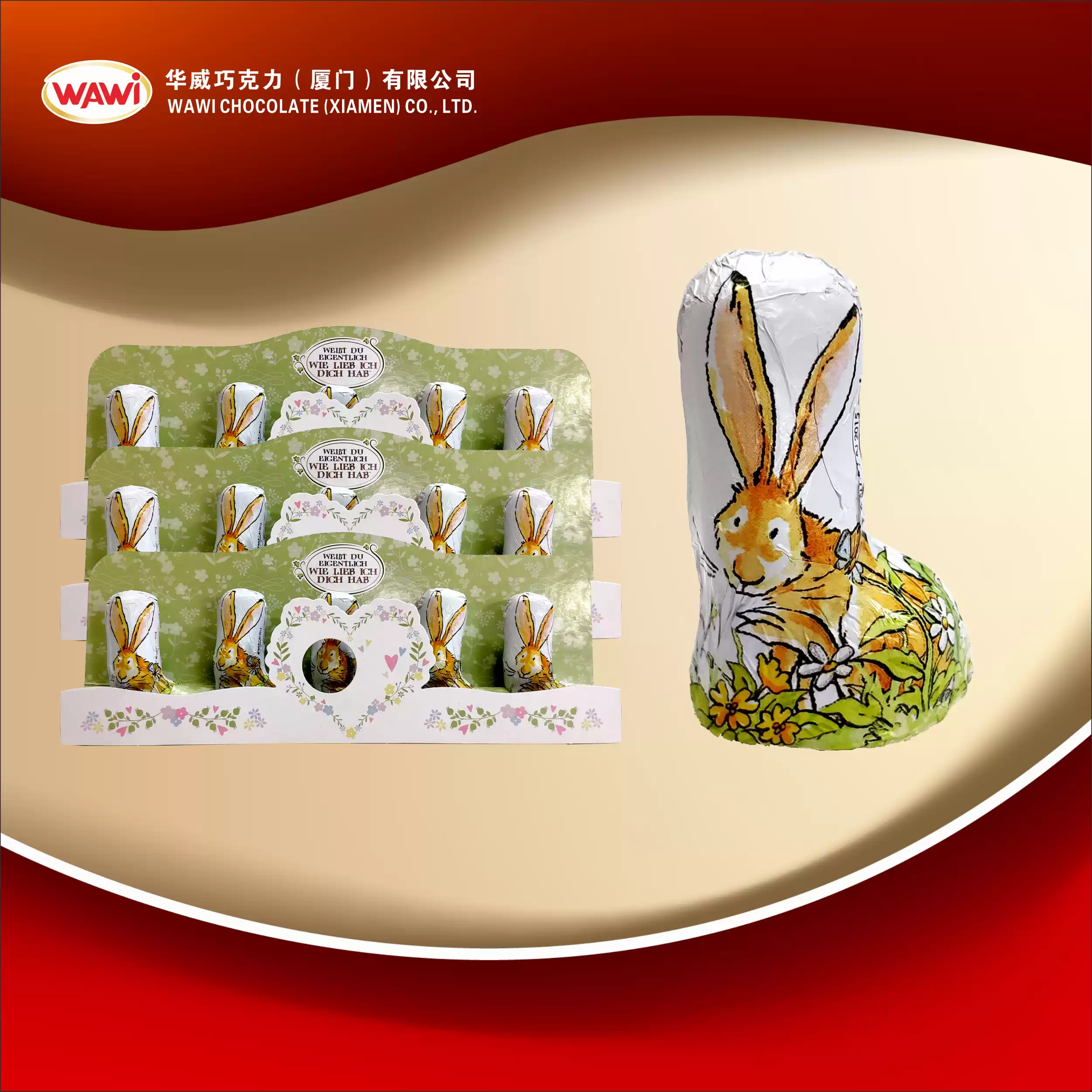 5*12g hollow chocolate Rabbit in paper tray