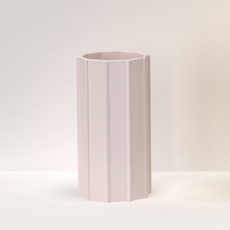 Matte pink porcelain vase for home decor flower