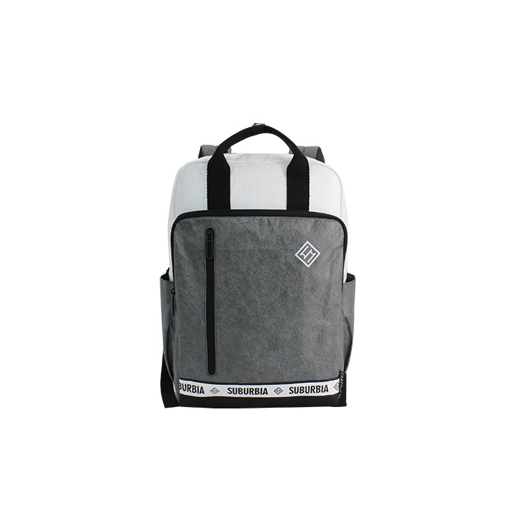 Design functional outdoor light weight washable paper look backpack 16” laptop recycled bag.
