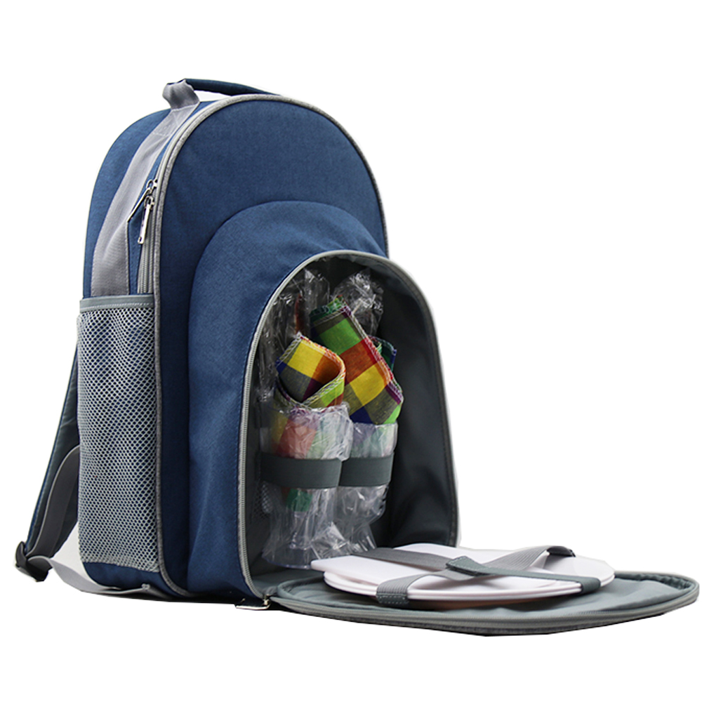 leak proof cooler backpack outdoor 2 person picnic backpack cooler with cutlery and cooler compartment