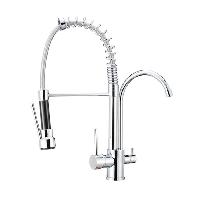 Commercial Brass Chrome Kitchen Mixer Faucet with Double Handle 29717-CR