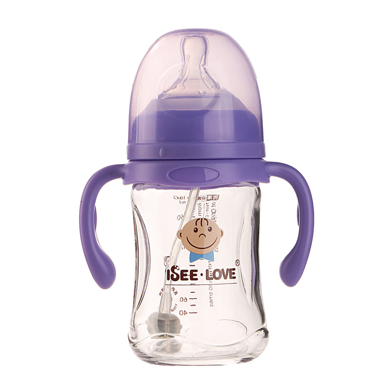 Borosilicate Glass Baby Feeding Bottle With Cap And Nipple