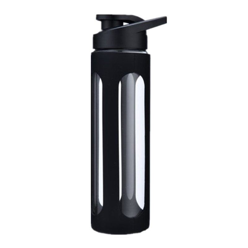Portable Borosilicate Glass Sport Water Bottle with Silicone