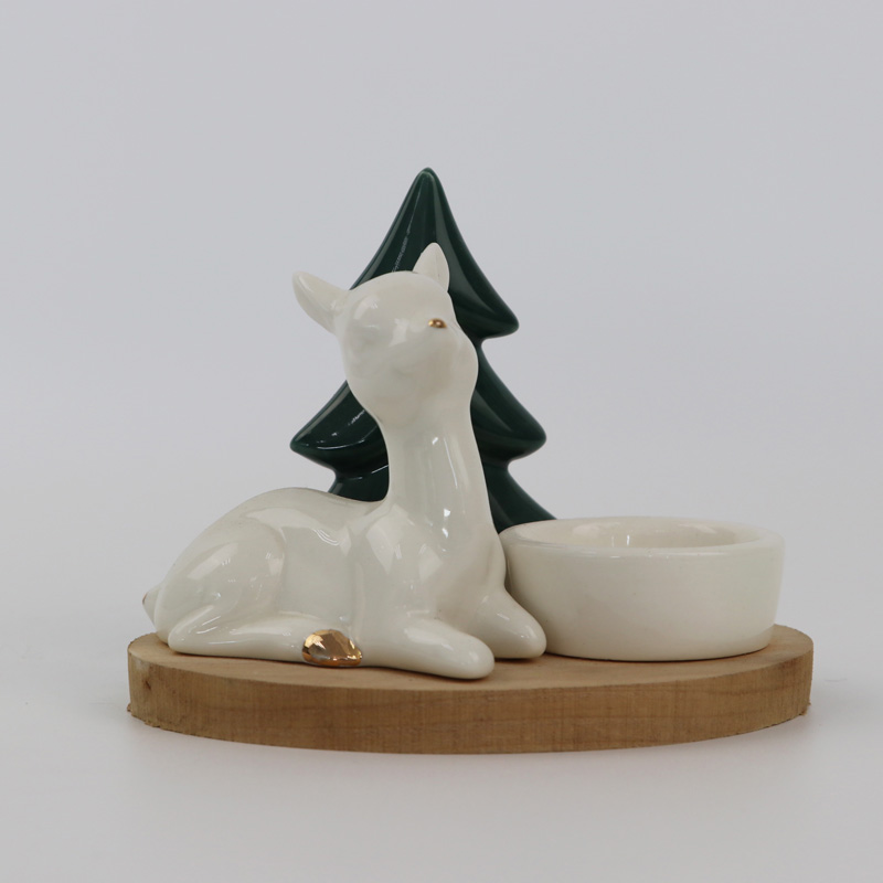 Christmas deer ceramic decor