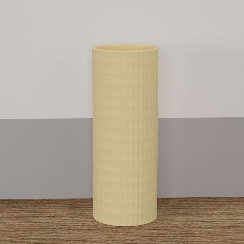 New design classic style desktop matt yellow porcelain vase with copyright