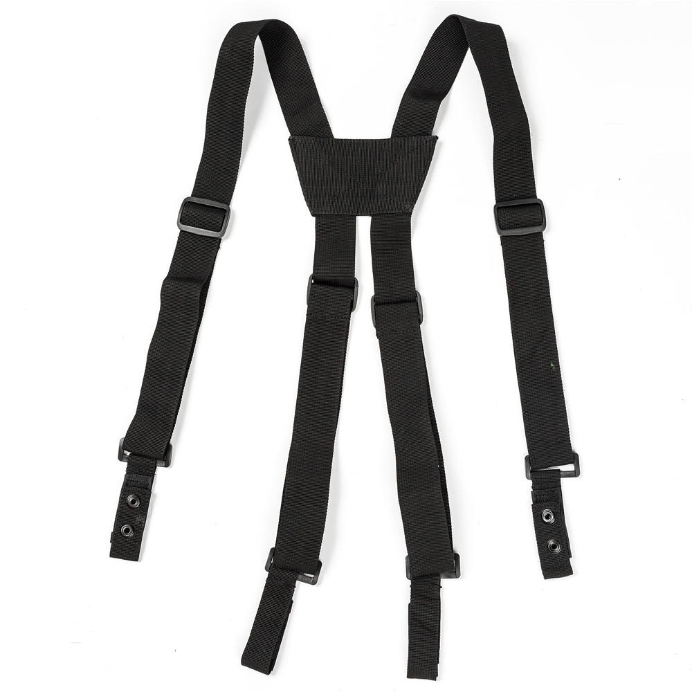 Adjustable Nylon Black Duty Belt Suspenders for Police with 4 Loop Attachment