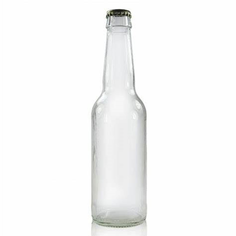 12oz Clear Beer Bottles with Crown Cap