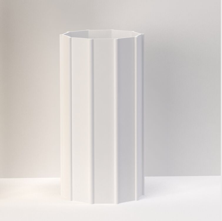 Modern design porcelain matte white vase with copyright