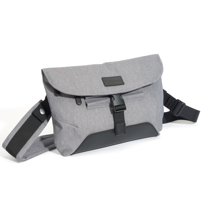 2020 gray 600D polyester small messenger sling crossbody shoulder bag with many pockets for men