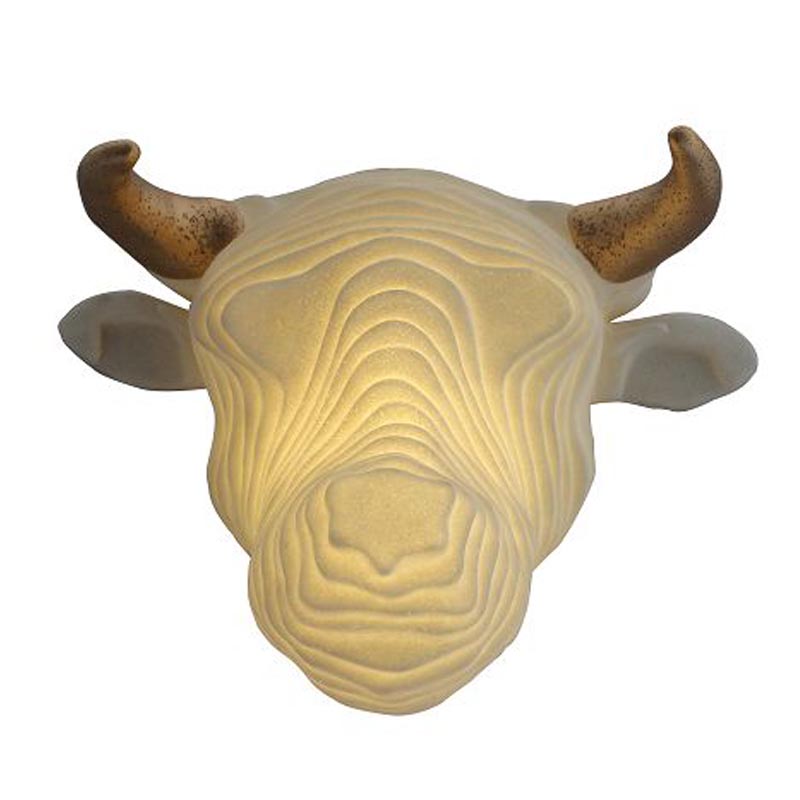 Sculpture Light Animal Head Light Head of Animal Decorative Luminaires Cow Head Wall Led Light Battery Box