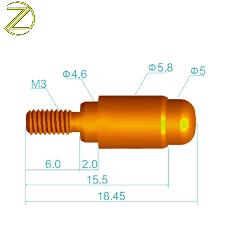 Brass screw thread pogo pin for pcb