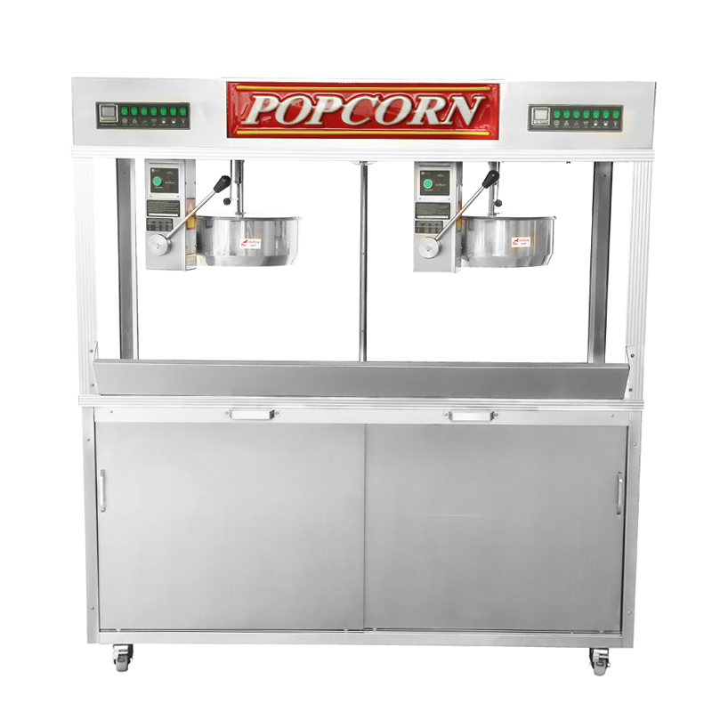 Suspended Twin Kettle Popper Floor Model Popcorn Machine 32 oz