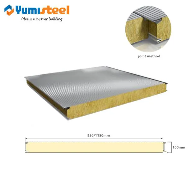 100mm Metal Rockwool Sandwich Steel Panel for Wall
