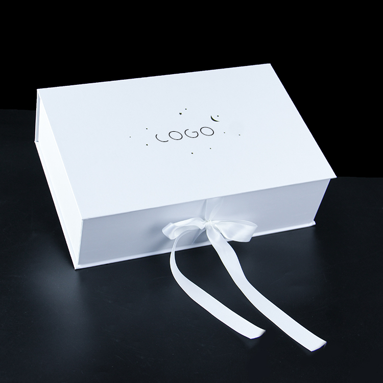 Cheap Bulk White Bridle Paper Gift Packing Box With Ribbon Wholesale