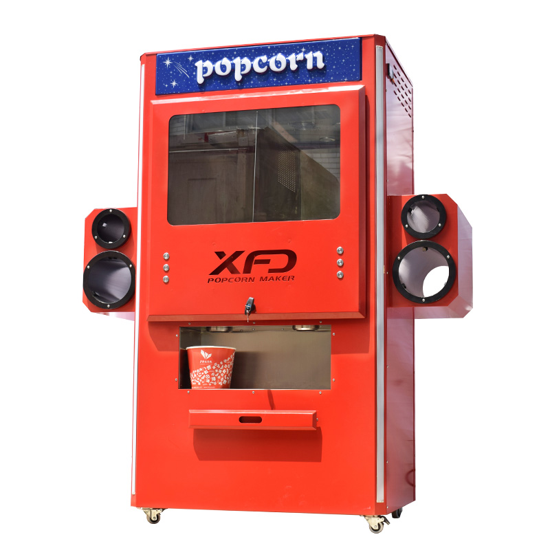 Deluxe Red Self-Serve 6' Touch Screen Popcorn Dispenser with Auger