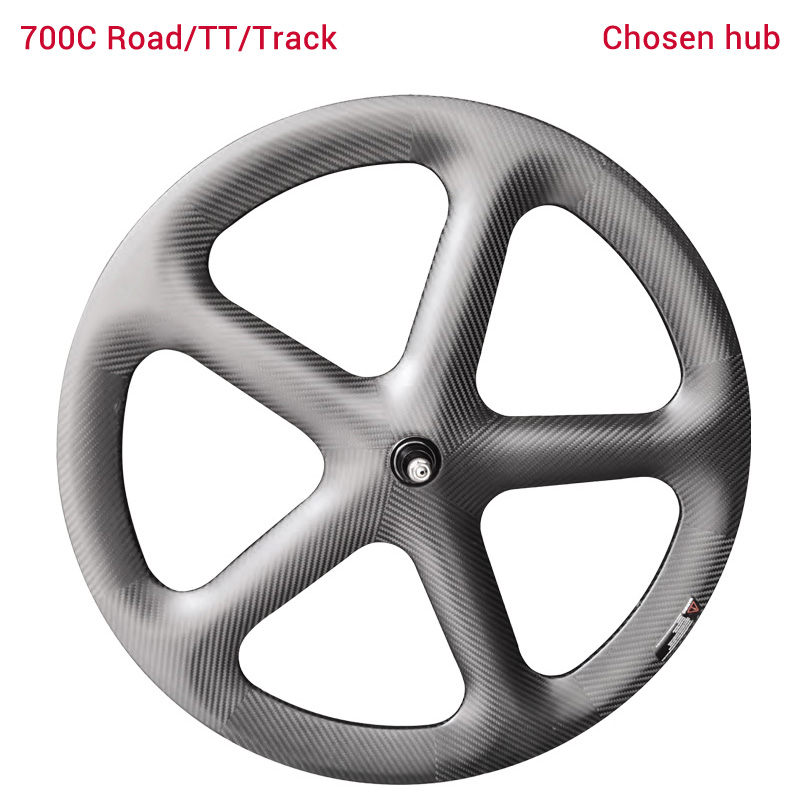 LightCarbon 700C Aero Carbon 5 Spoke Bicycle Wheel