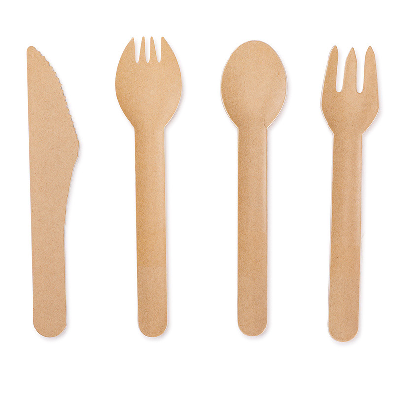 Compostable Eco-friendly Cardboard Paper Cutlery Disposable Paper Utensils