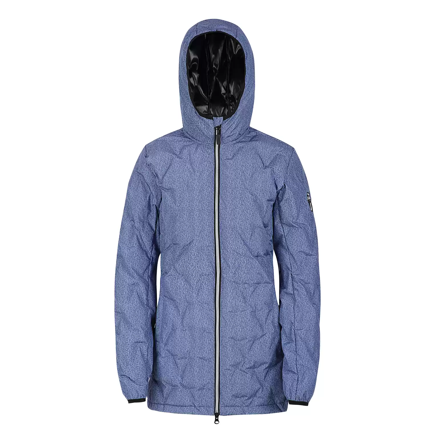 Ladies down jacket with hot fused technology