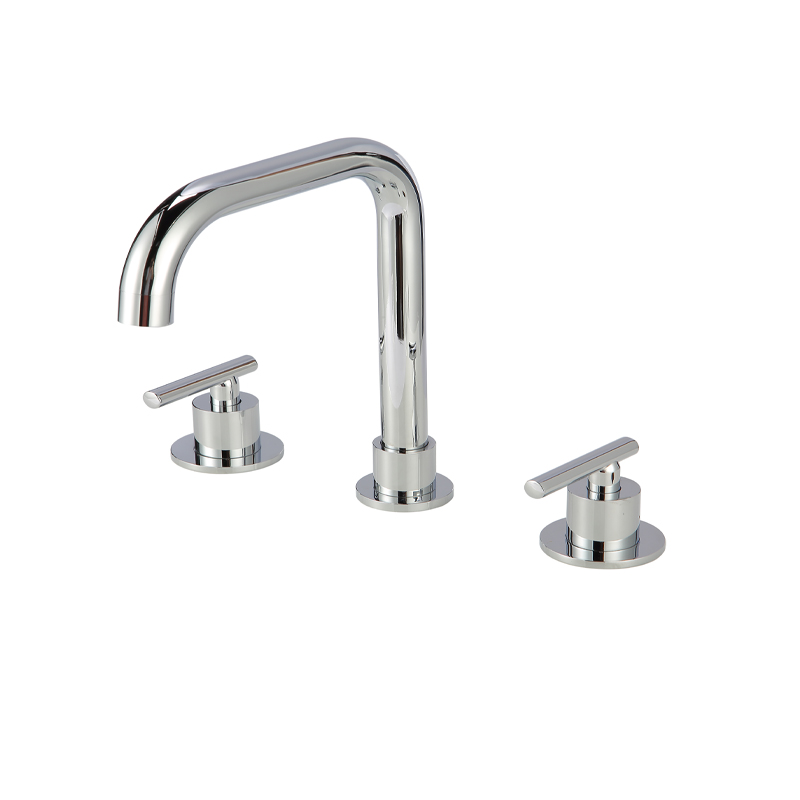 Copper Double Handle Three-Hole Basin Faucet 29730-CR