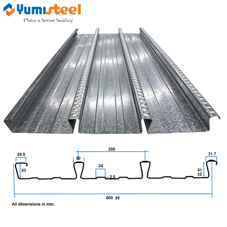 G550 high strength composite steel deck for high buildings