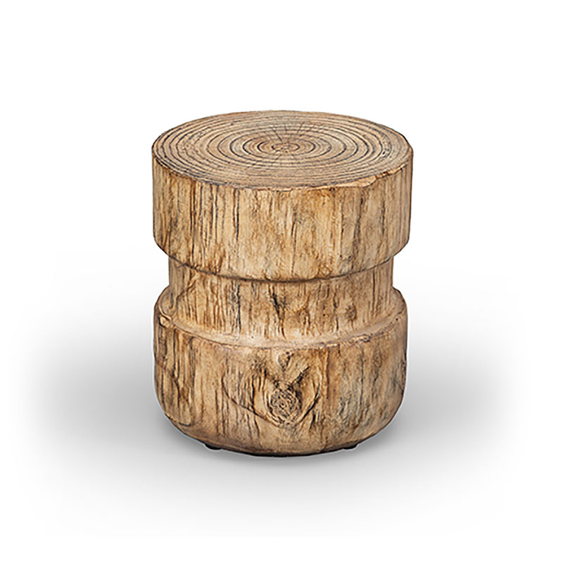 Outdoor Furnitures Black Faux Wood Accent Stool