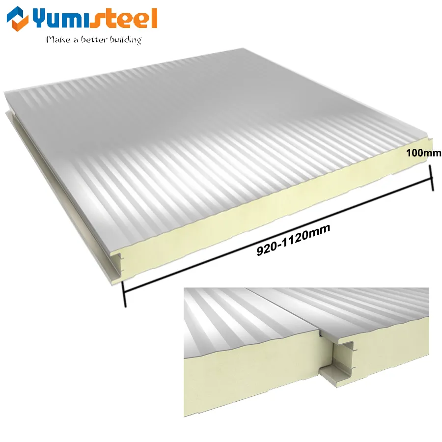 100mm PU cold room sandwich panels for cold storage project