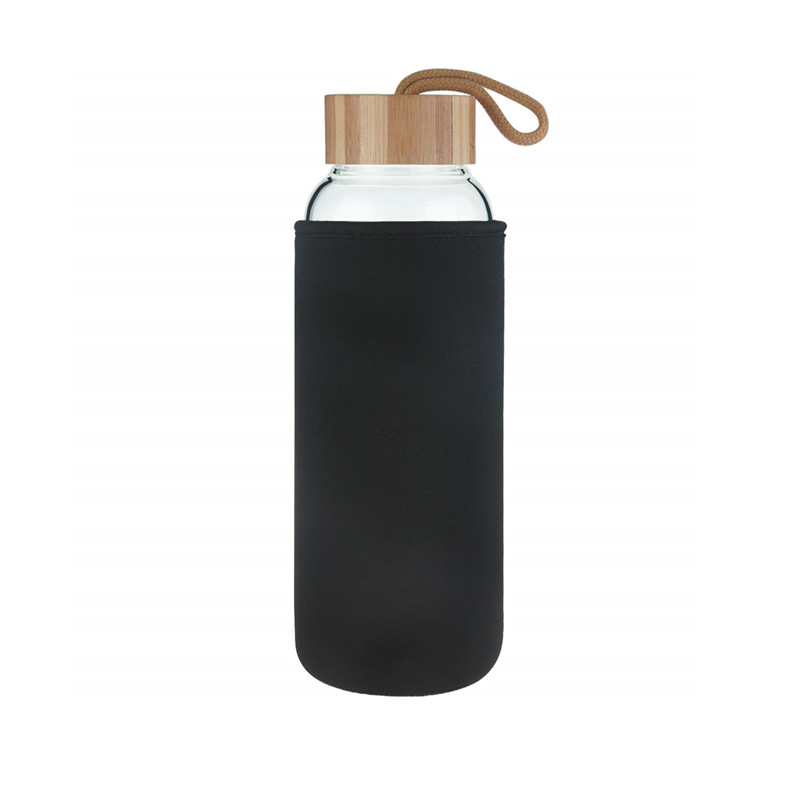550ml Glass Water Bottle With Bamboo Lids