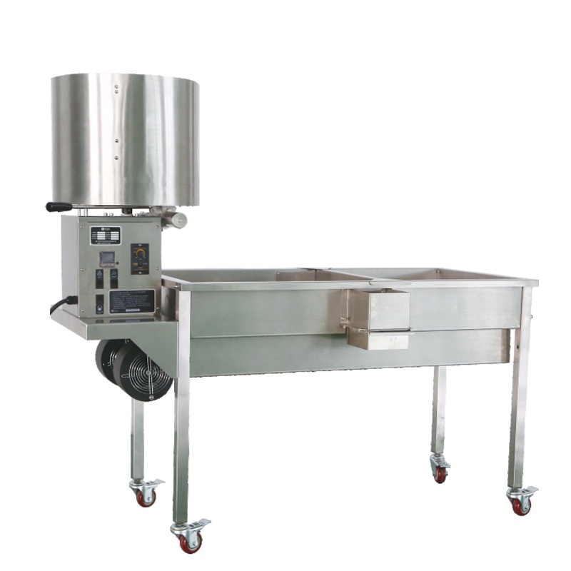 Floor Model Caramelizer Seasoning Machine on 6' Table with Blower