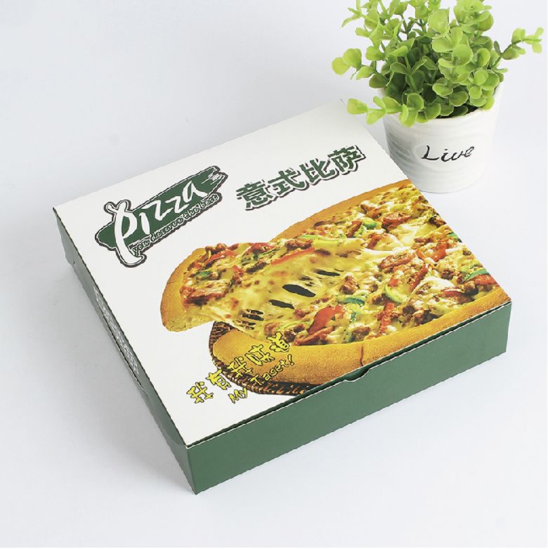 Design Support Customised Green Pizza Packaging Box Wholesale For Sale
