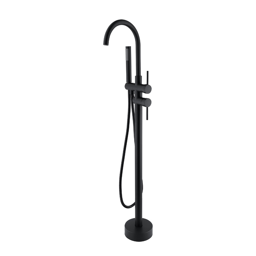 FF006-MB  Black Single Handle Freestanding Tub Filler Faucets