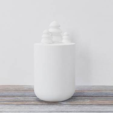 Porcelain matte white jar with copyright