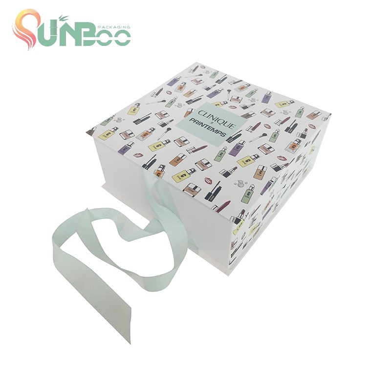 Beautiful color nice design and foldable box with good quality ribbon -SP-BOX006
