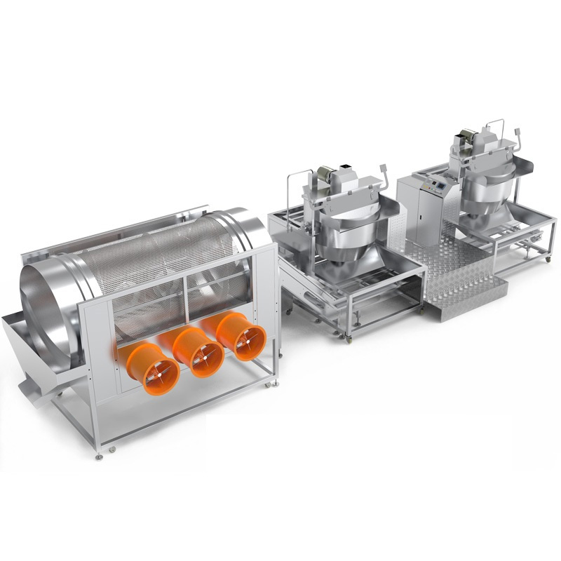 Semi Automatic Popcorn Production and Cooling Line Industril Popcorn Maker Line