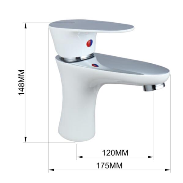 Bathroom white hot and cold water mixer tap 21562-CR