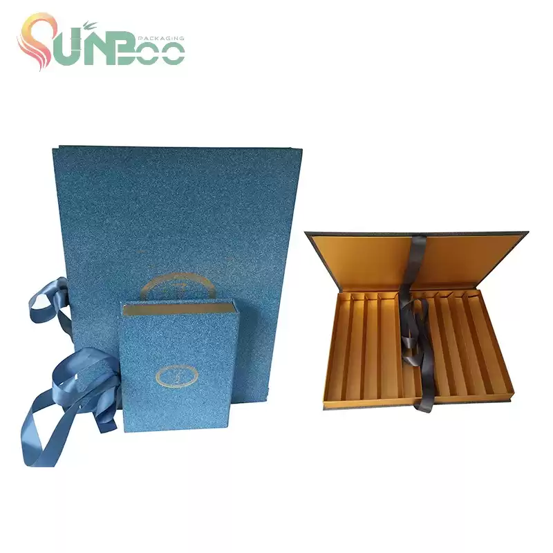 Cute blue color Chocolate box with nice ribbon-SP-BOX053