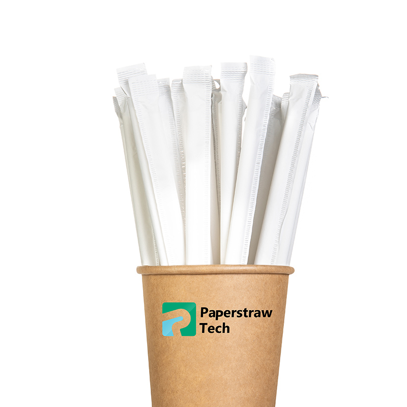 Eco Friendly Individually Wrapped Paper Straws, FDA Approved Wrapped Drinking Paper Straw