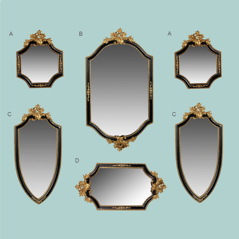 Wall Decor Classical Mirror With Gold Flower Frame