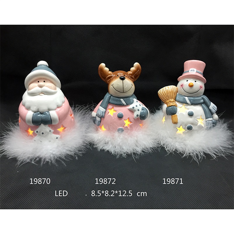 Ceramic Characters with LED and Feather, Fashion Color