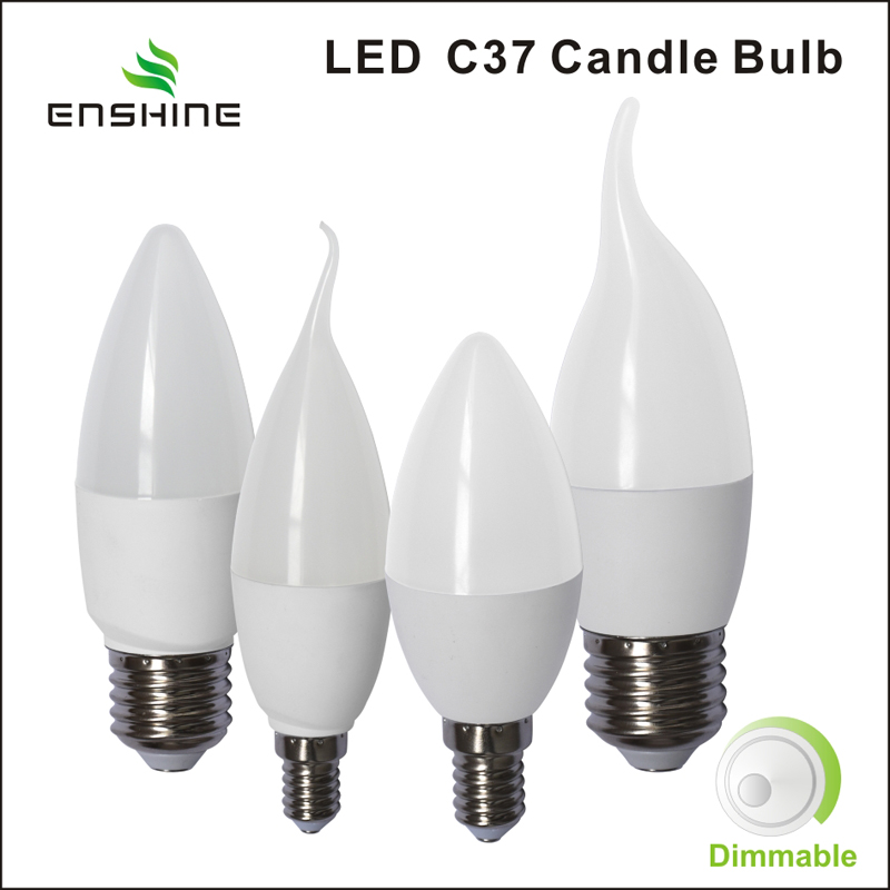 3W - 7W White dimmable led candle lights C37 YX-CD7