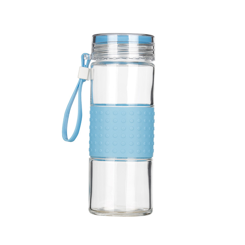 Borosilicate Glass Reusable Water Bottle With Silicone Cover