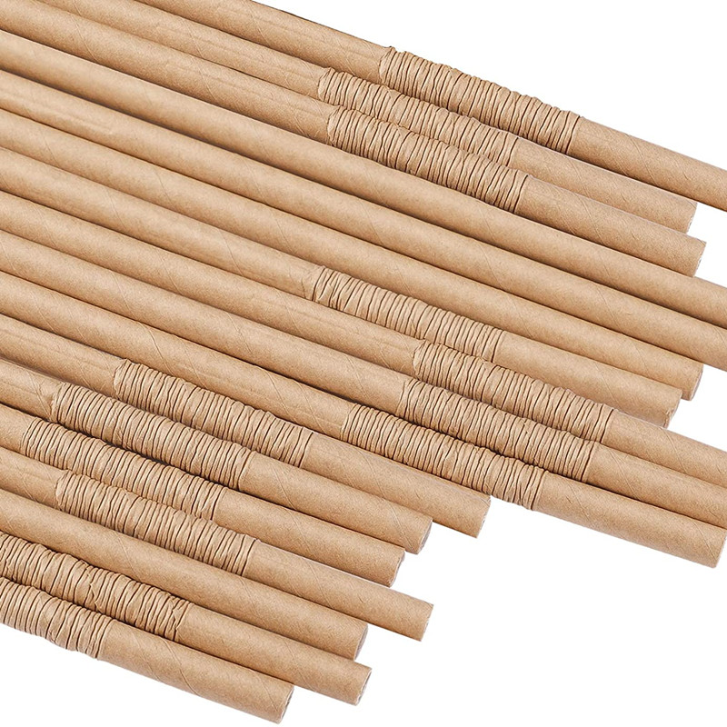 Flexible Bendy Kraft Paper Straws for Party Decorations Dye-Free