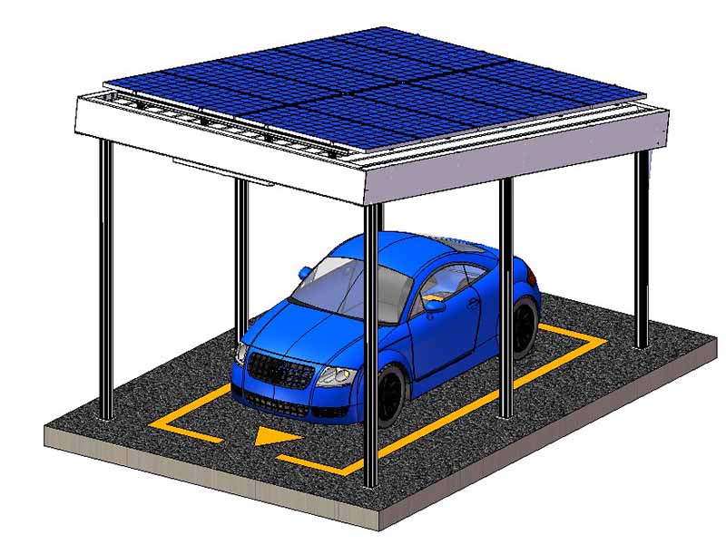 L-type Waterproof Solar Carport Mounting System