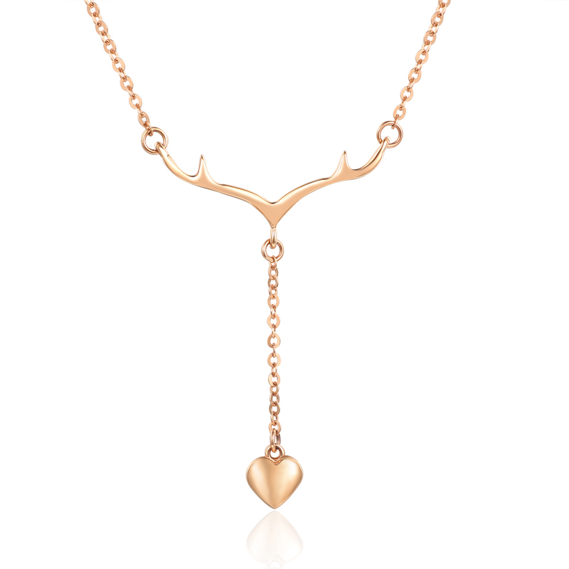 Elk 18K Rose Gold Jewellery Necklace With Heart Pendant For Women