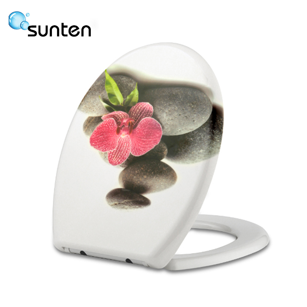 Sunten stone flower printed toilet seat covers